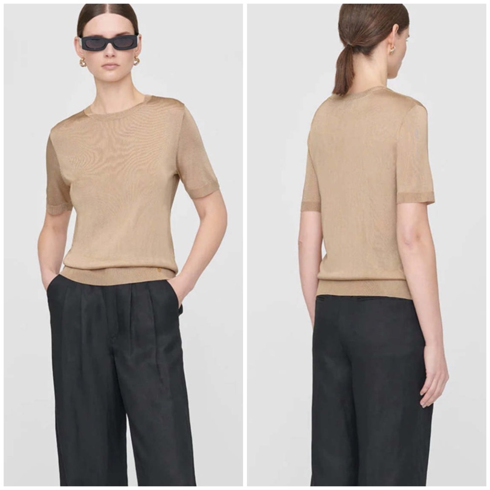 ANINE BING ATLAS SWEATER IN GOLD SZ S